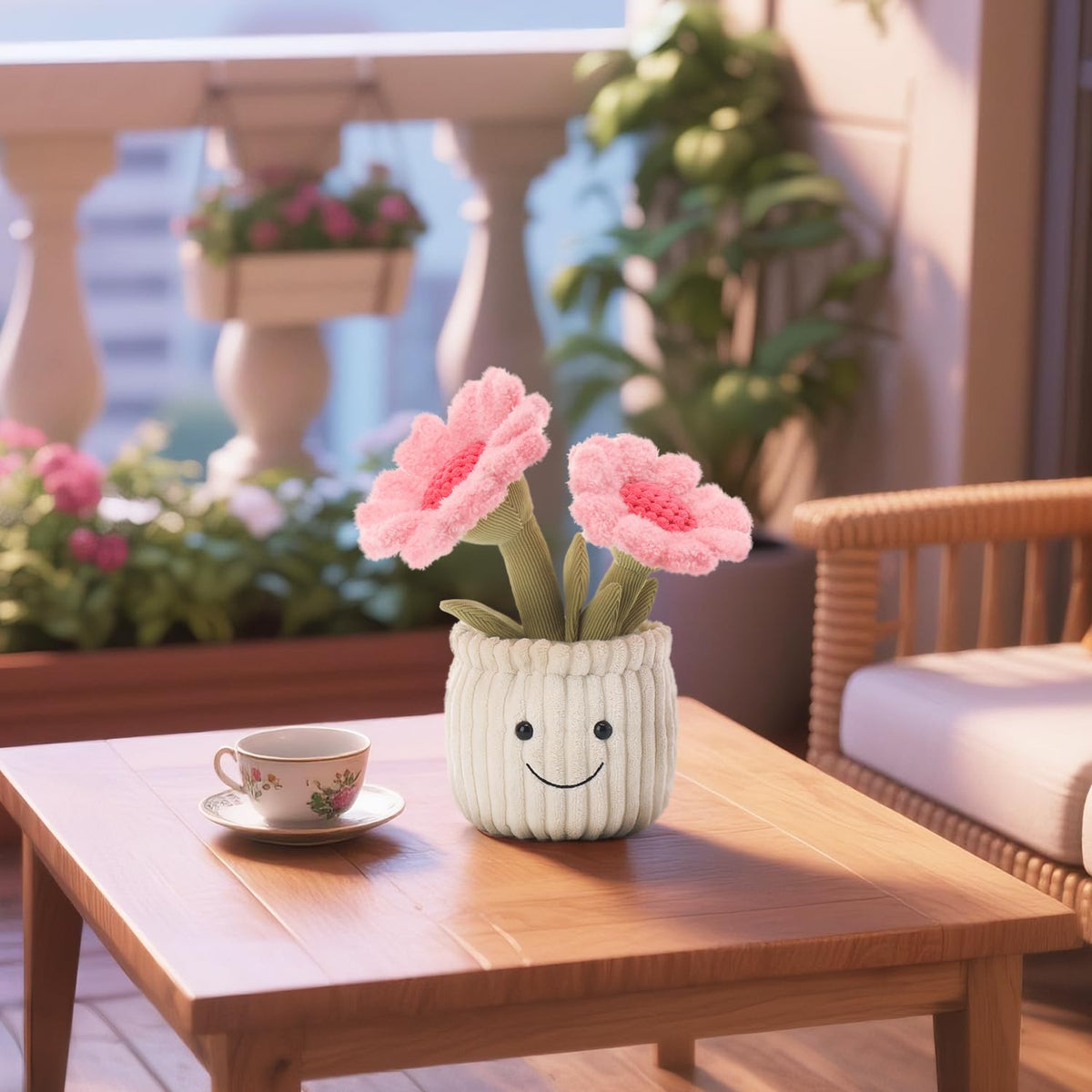 Apricot Lamb Plüsch Sonnenblume Rosa - Handgenähtes Kuscheltier für Kinder & Baby